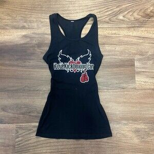 iLoveKickboxing.com Tank Top Womens XS/S Black Racerback Graphic Logo